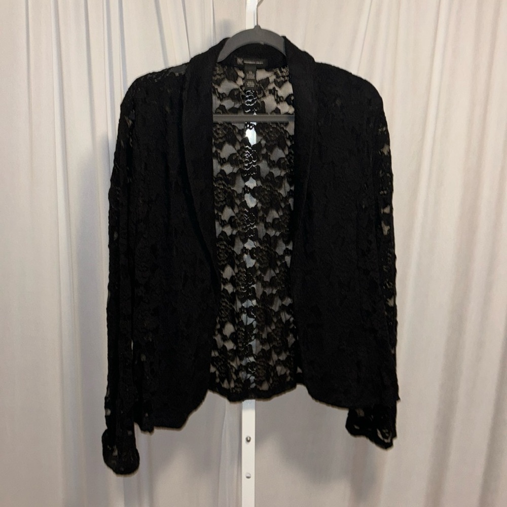 INC International Concepts Black Lace Jacket XXL